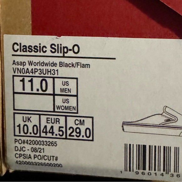 Vans x A$AP Worldwide Classic Slip-On Mules Black Flame - Picture 15 of 16